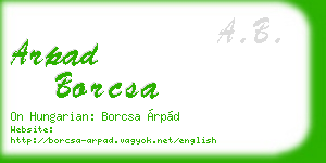arpad borcsa business card